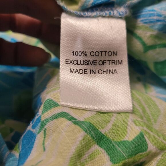 Lilly Pulitzer Gator Alley Aqua Blue Seafoam Green Tropical Tunic Dress Size M - Picture 7 of 7